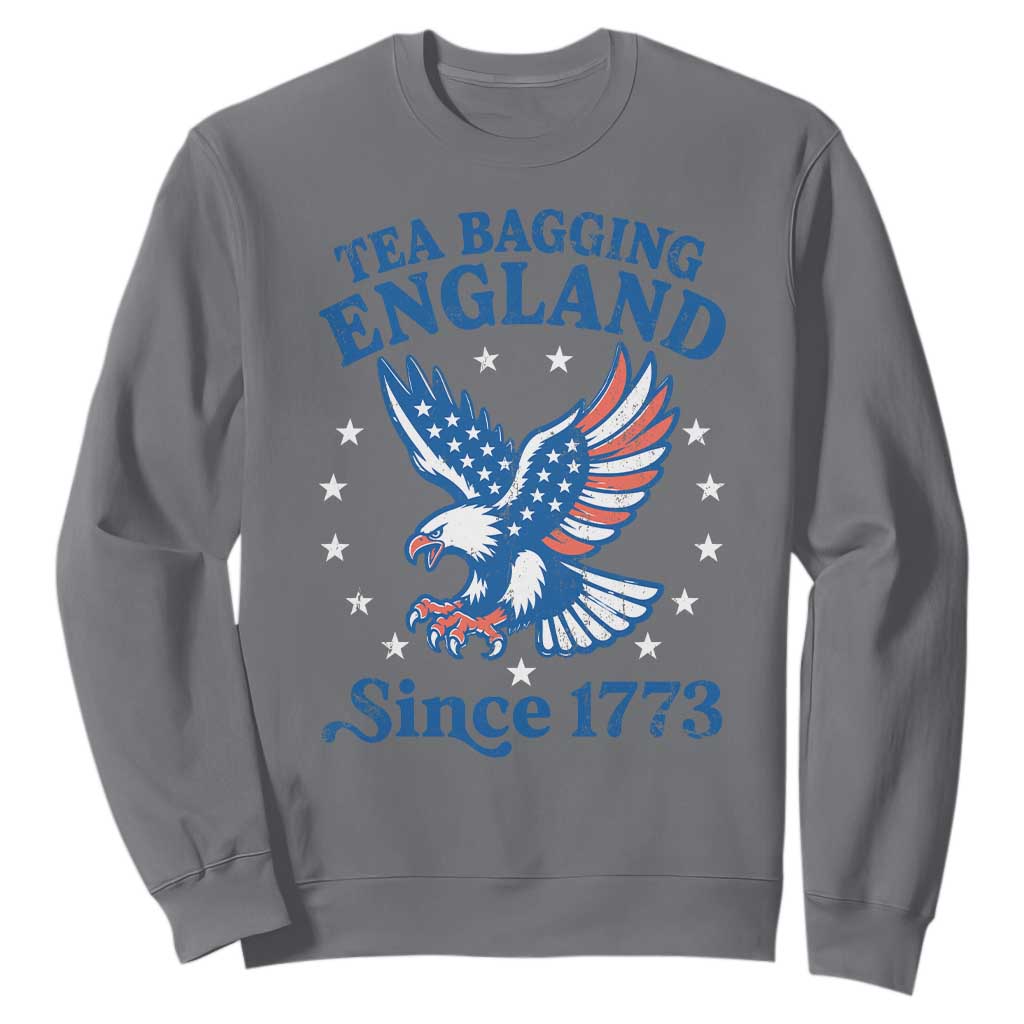 Tea Bagging England Since 1773 Sweatshirt Patriotic Eagle 4th of July