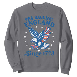 Tea Bagging England Since 1773 Sweatshirt Patriotic Eagle 4th of July