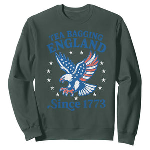 Tea Bagging England Since 1773 Sweatshirt Patriotic Eagle 4th of July