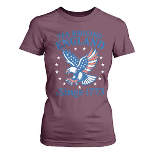 Tea Bagging England Since 1773 T Shirt For Women Patriotic Eagle 4th of July