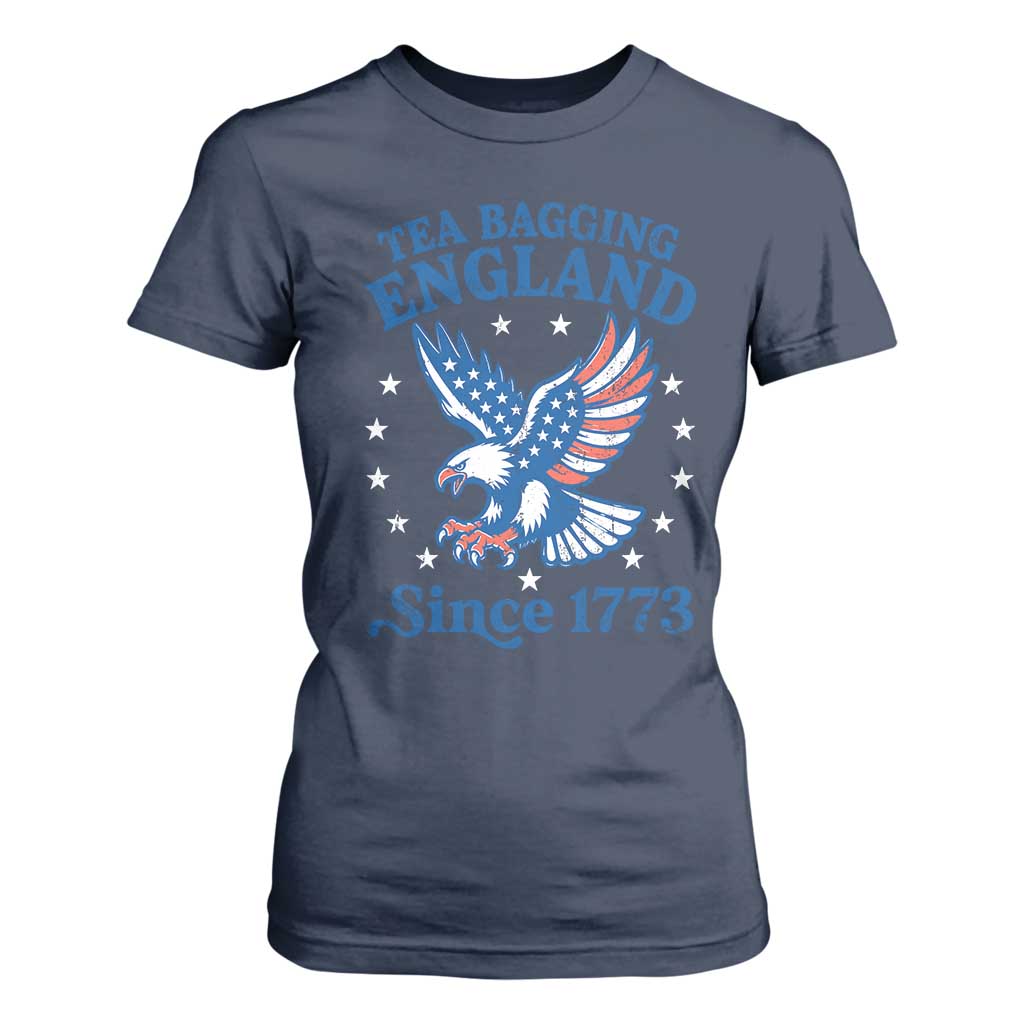 Tea Bagging England Since 1773 T Shirt For Women Patriotic Eagle 4th of July