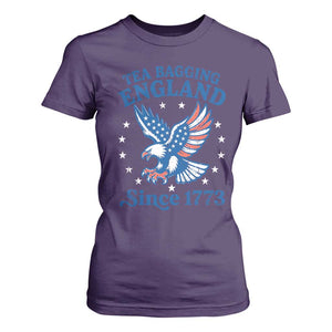 Tea Bagging England Since 1773 T Shirt For Women Patriotic Eagle 4th of July