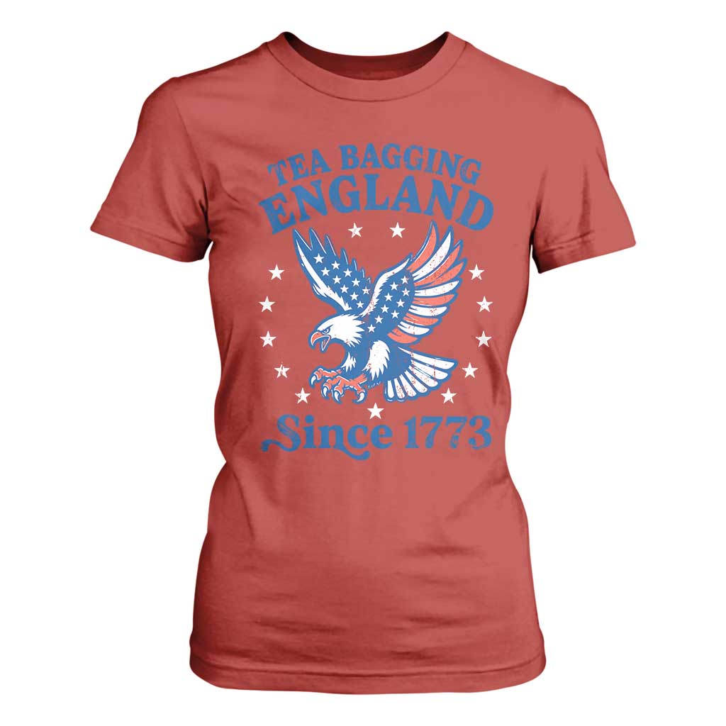 Tea Bagging England Since 1773 T Shirt For Women Patriotic Eagle 4th of July
