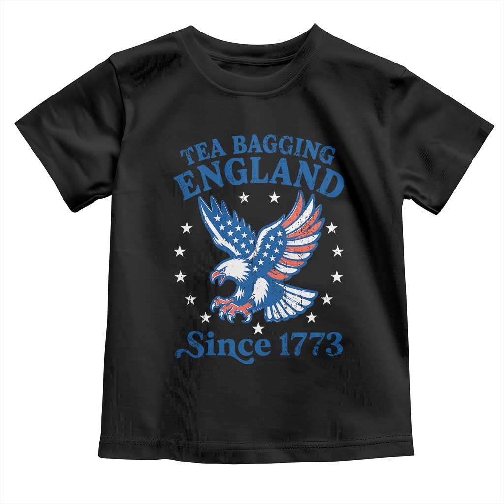 Tea Bagging England Since 1773 Toddler T Shirt Patriotic Eagle 4th of July
