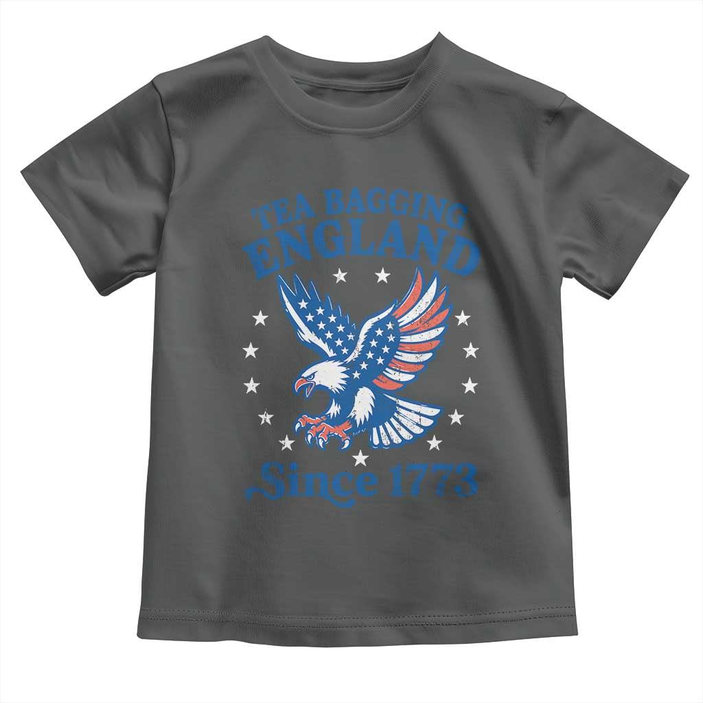 Tea Bagging England Since 1773 Toddler T Shirt Patriotic Eagle 4th of July