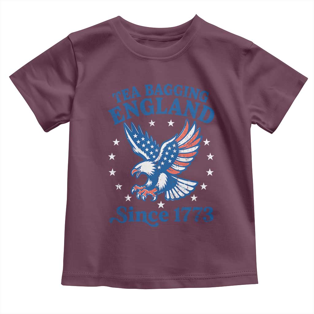 Tea Bagging England Since 1773 Toddler T Shirt Patriotic Eagle 4th of July