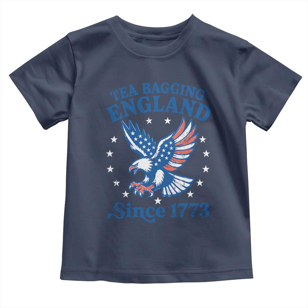Tea Bagging England Since 1773 Toddler T Shirt Patriotic Eagle 4th of July