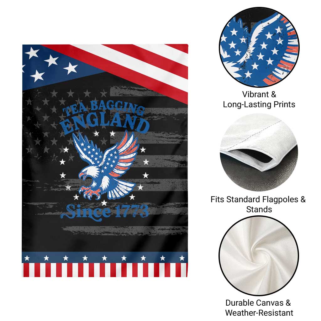 Tea Bagging England Since 1773 Patriotic Garden Flag Patriotic Eagle 4th of July