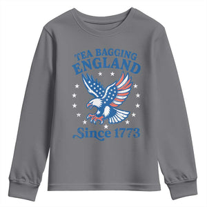 Tea Bagging England Since 1773 Youth Sweatshirt Patriotic Eagle 4th of July