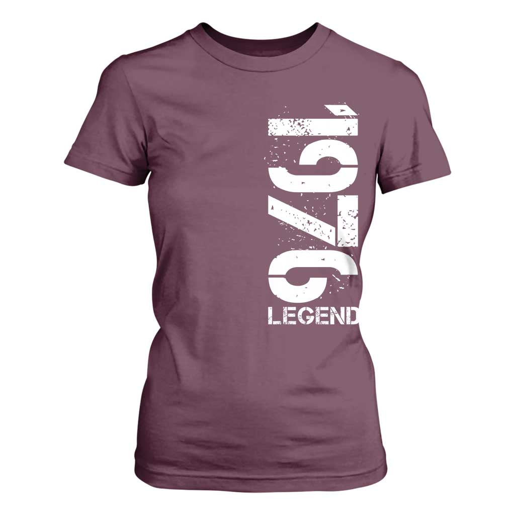 Vintage 1976 Legend T Shirt For Women 50th Birthday Gifts Special Milestone TS11 Maroon Print Your Wear