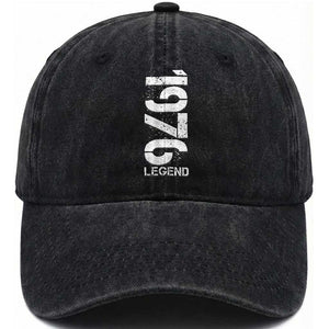 Vintage 1976 Legend Washed Cotton Baseball Cap 50th Birthday Gifts Special Milestone