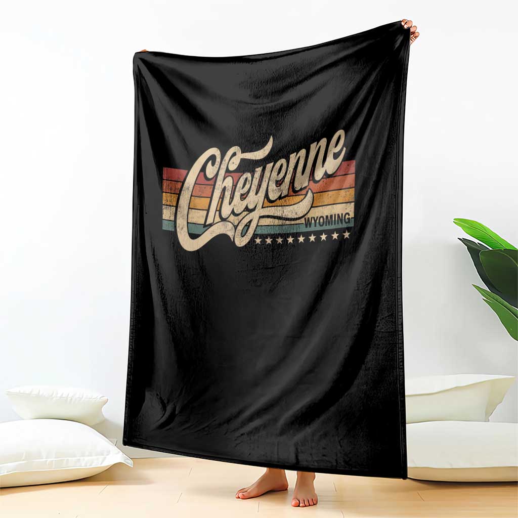 Cheyenne Wyoming Pride Retro Vintage WY State Throw Blanket