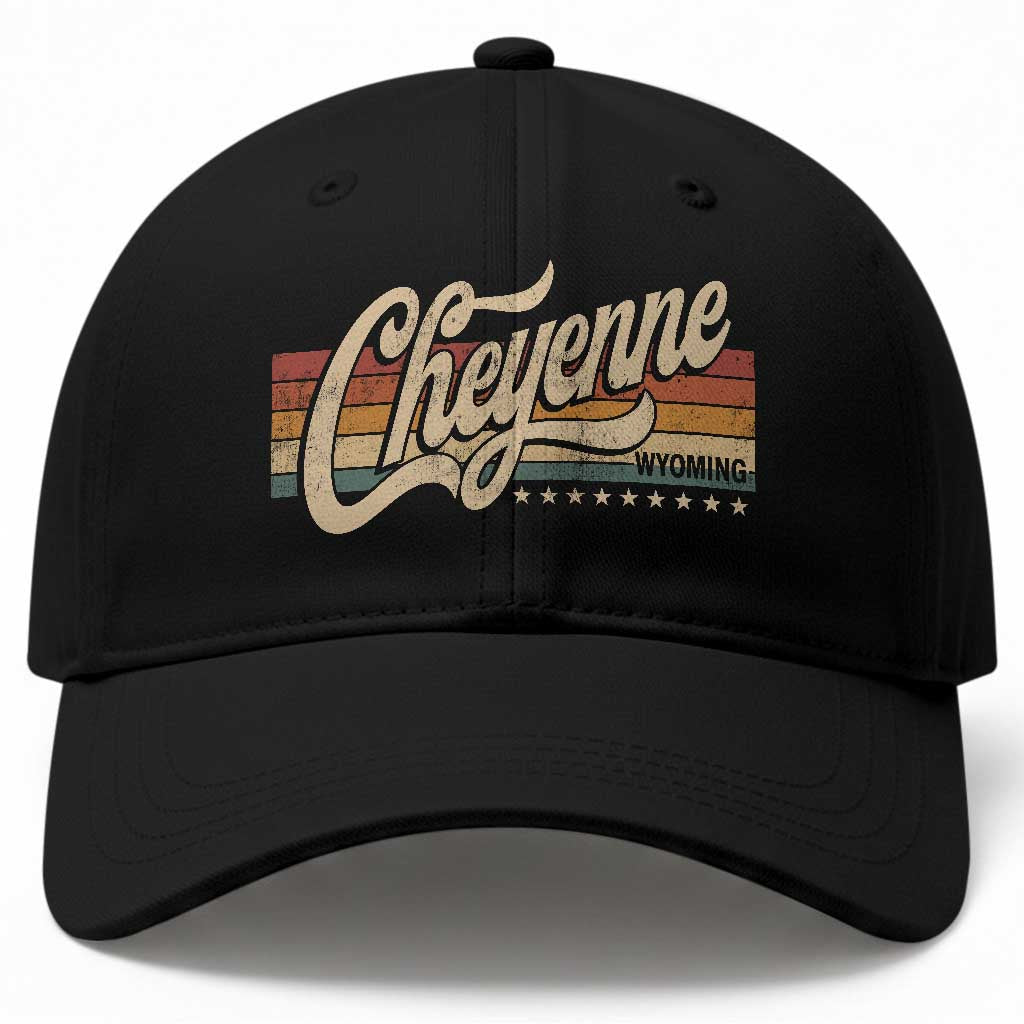 Cheyenne Wyoming Pride Retro Vintage WY State Baseball Cap