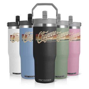Cheyenne Wyoming Pride Retro Vintage WY State Flip Straw Tumbler