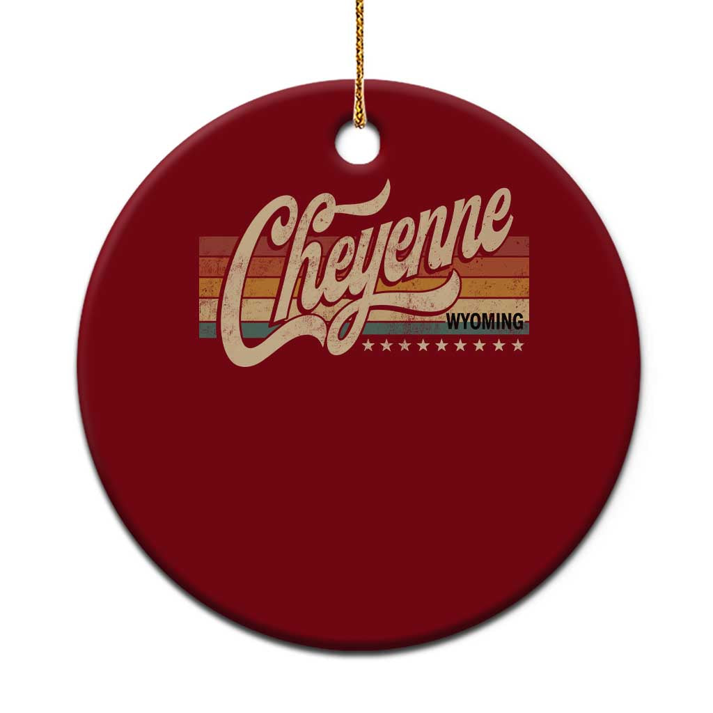 Cheyenne Wyoming Pride Retro Vintage WY State Ceramic Ornament
