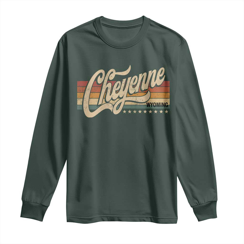 Cheyenne Wyoming Pride Retro Vintage WY State Long Sleeve Shirt