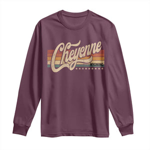 Cheyenne Wyoming Pride Retro Vintage WY State Long Sleeve Shirt