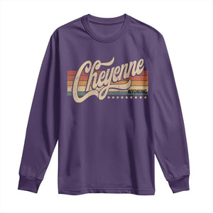 Cheyenne Wyoming Pride Retro Vintage WY State Long Sleeve Shirt