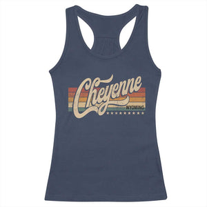 Cheyenne Wyoming Pride Retro Vintage WY State Racerback Tank Top