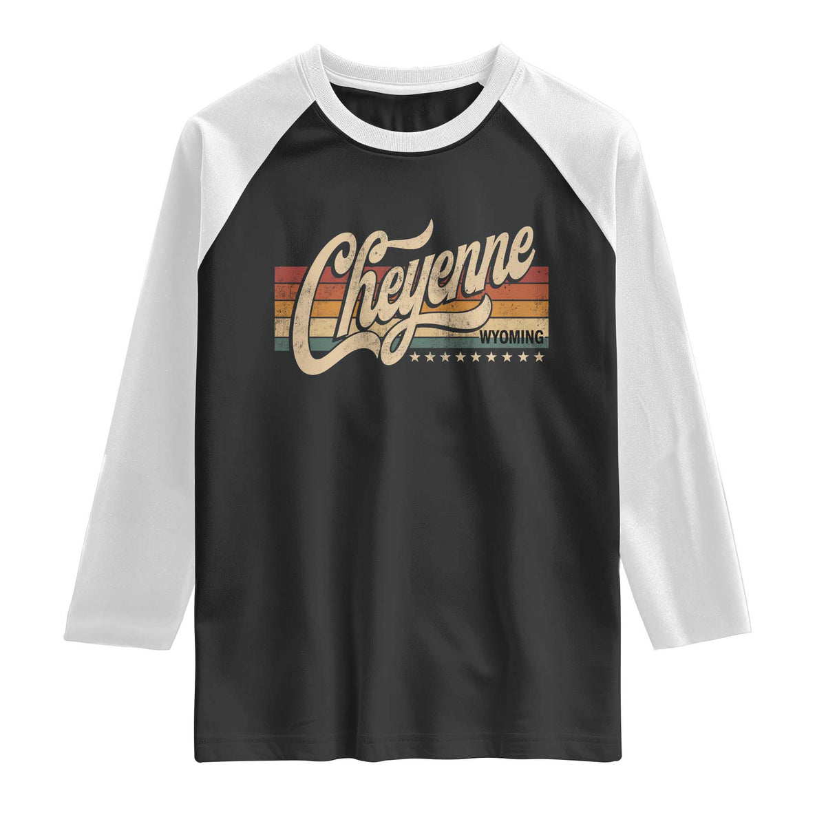 Cheyenne Wyoming Pride Retro Vintage WY State Raglan Shirt