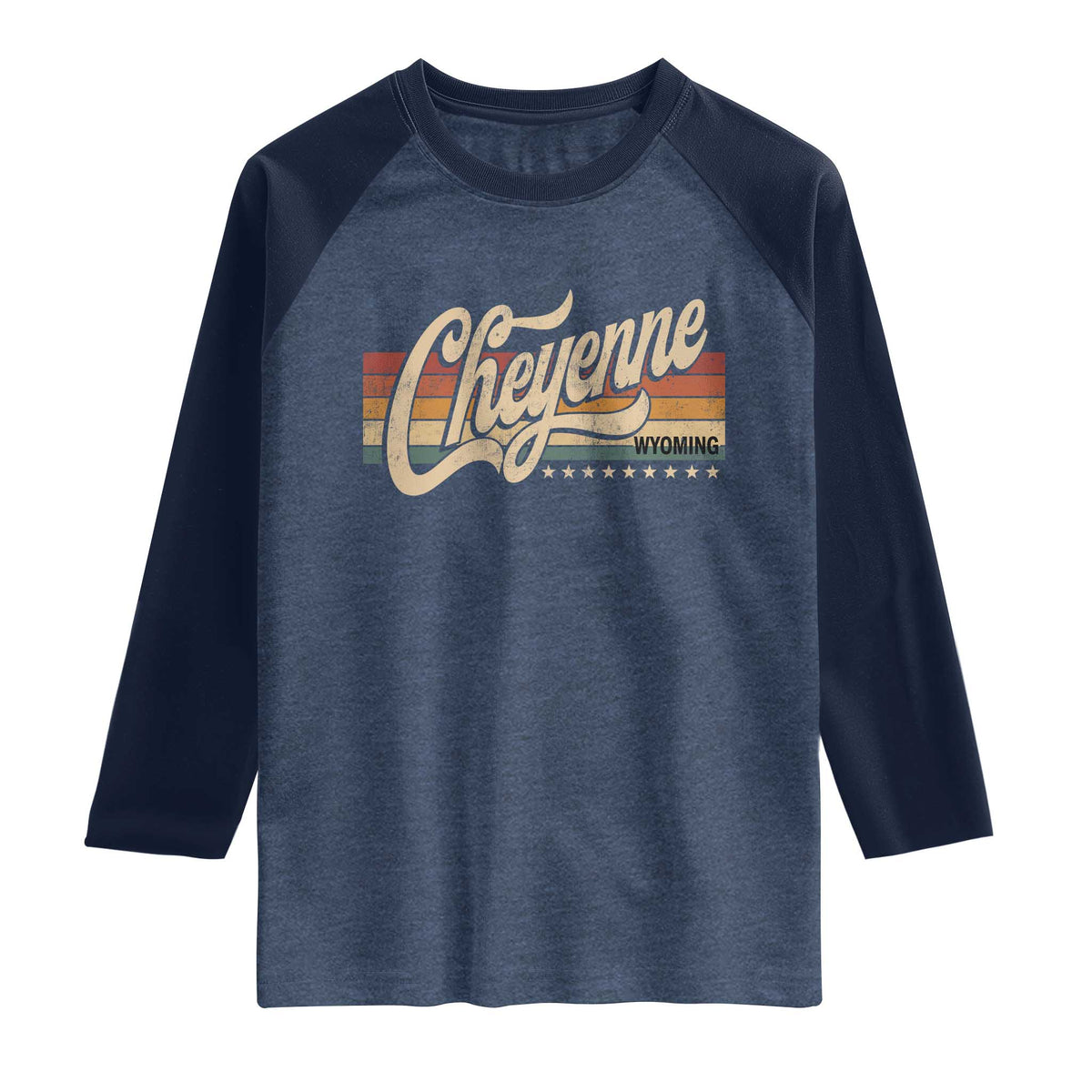 Cheyenne Wyoming Pride Retro Vintage WY State Raglan Shirt