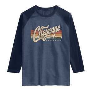 Cheyenne Wyoming Pride Retro Vintage WY State Raglan Shirt