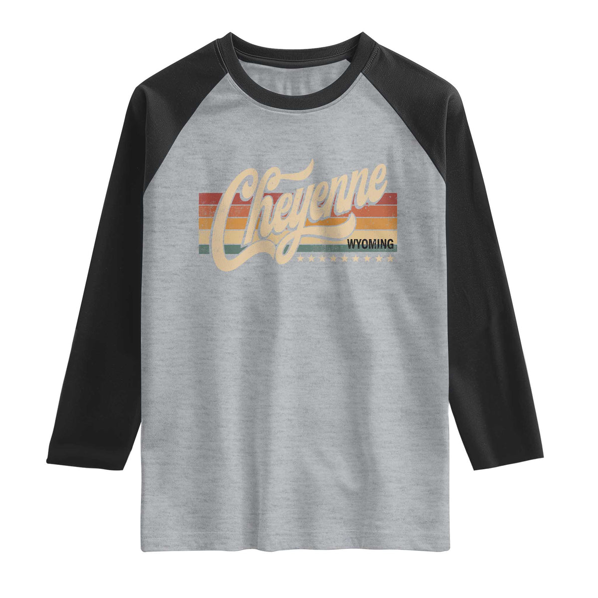 Cheyenne Wyoming Pride Retro Vintage WY State Raglan Shirt