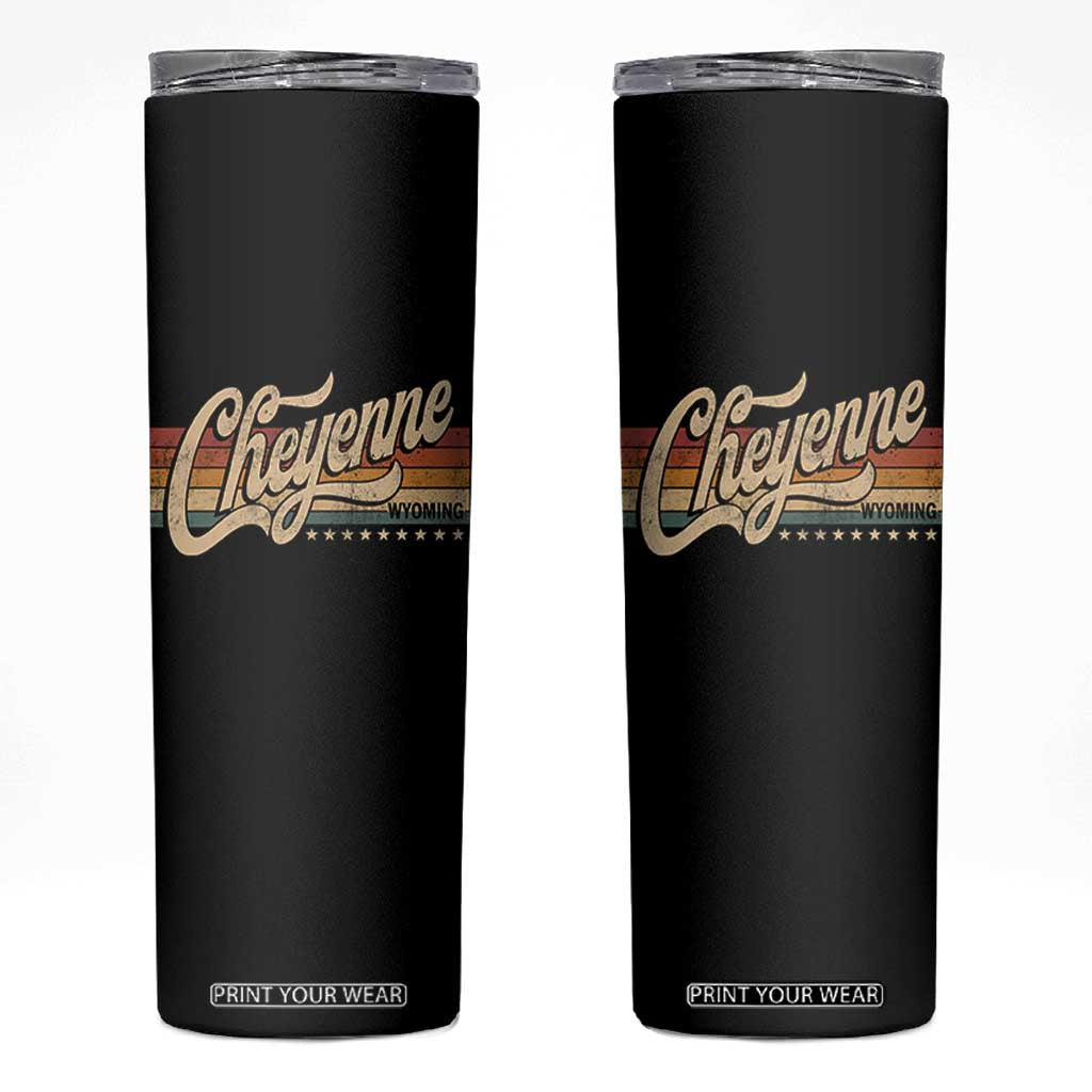 Cheyenne Wyoming Pride Retro Vintage WY State Skinny Tumbler