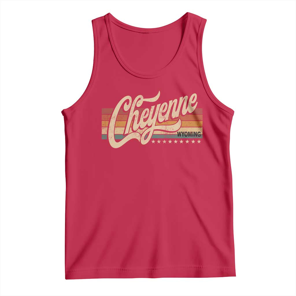 Cheyenne Wyoming Pride Retro Vintage WY State Tank Top