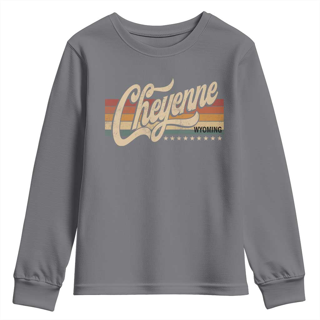 Cheyenne Wyoming Pride Retro Vintage WY State Youth Sweatshirt