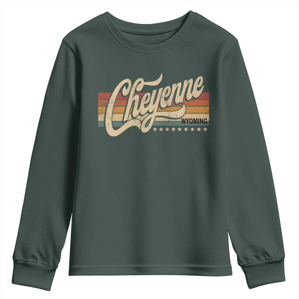 Cheyenne Wyoming Pride Retro Vintage WY State Youth Sweatshirt