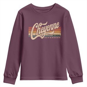 Cheyenne Wyoming Pride Retro Vintage WY State Youth Sweatshirt