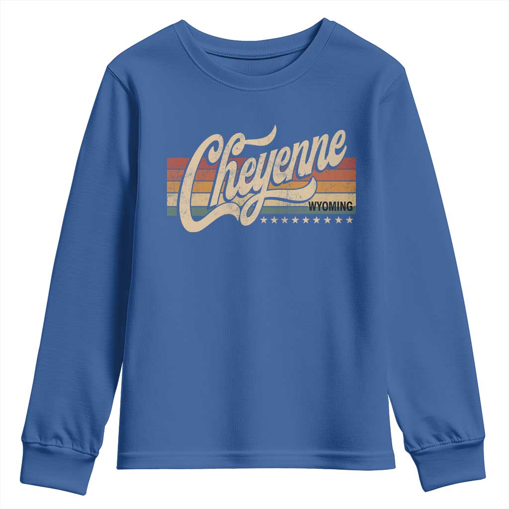 Cheyenne Wyoming Pride Retro Vintage WY State Youth Sweatshirt