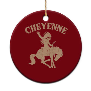 Cheyenne State Native American Cowboy Rodeo Ceramic Ornament TS11 1pc Red Print Your Wear