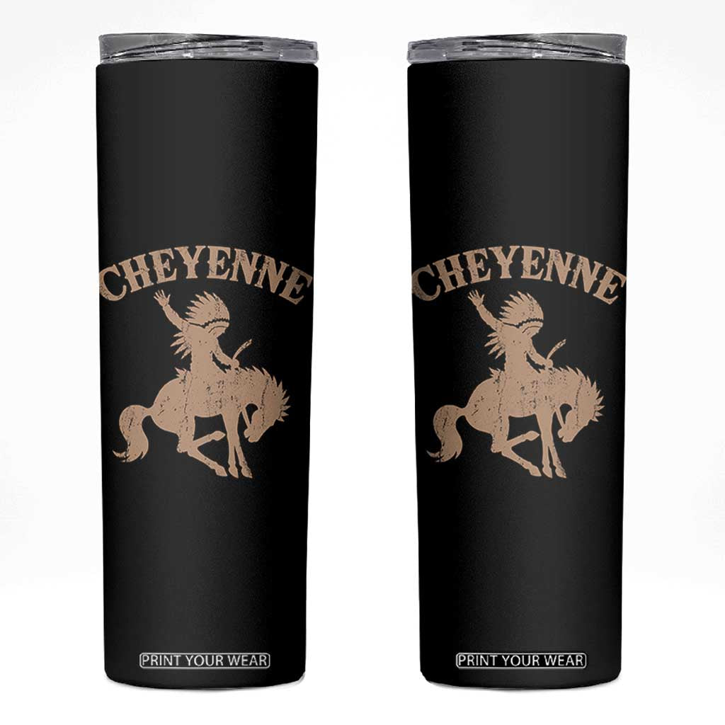 Cheyenne State Native American Cowboy Rodeo Skinny Tumbler TS11 Black Print Your Wear