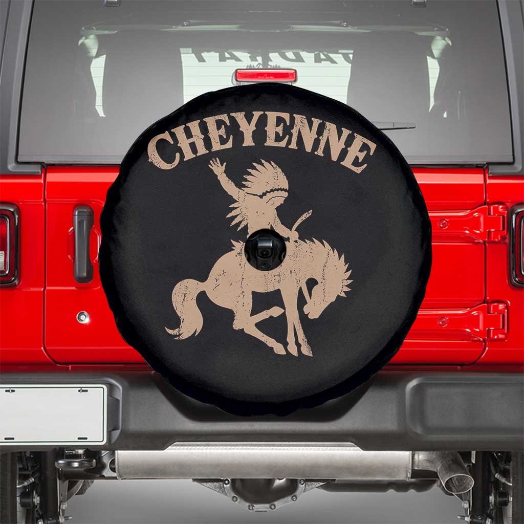 Cheyenne State Native American Cowboy Rodeo Spare Tire Cover TS11 Black Print Your Wear