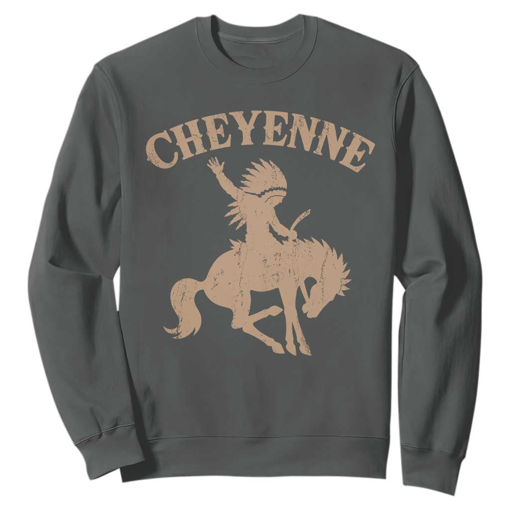 Cheyenne State Native American Cowboy Rodeo Sweatshirt TS11 Dark Heather Print Your Wear