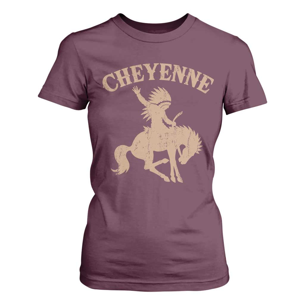 Cheyenne State Native American Cowboy Rodeo T Shirt For Women TS11 Maroon Print Your Wear