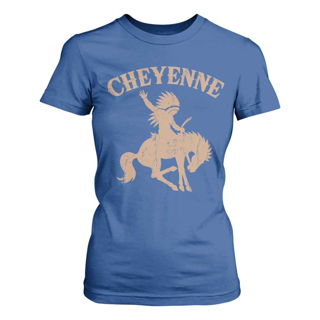 Cheyenne State Native American Cowboy Rodeo T Shirt For Women TS11 Royal Blue Print Your Wear