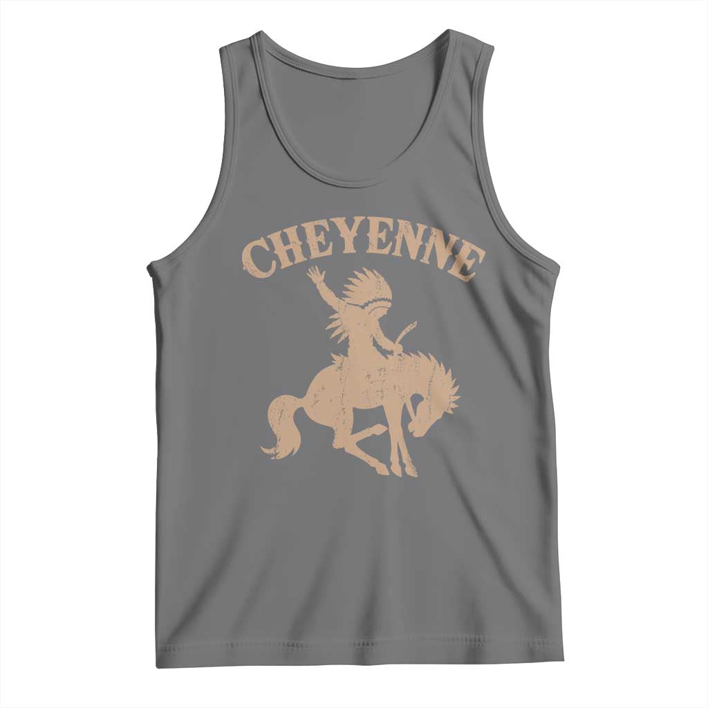 Cheyenne State Native American Cowboy Rodeo Tank Top TS11 Black Heather Print Your Wear