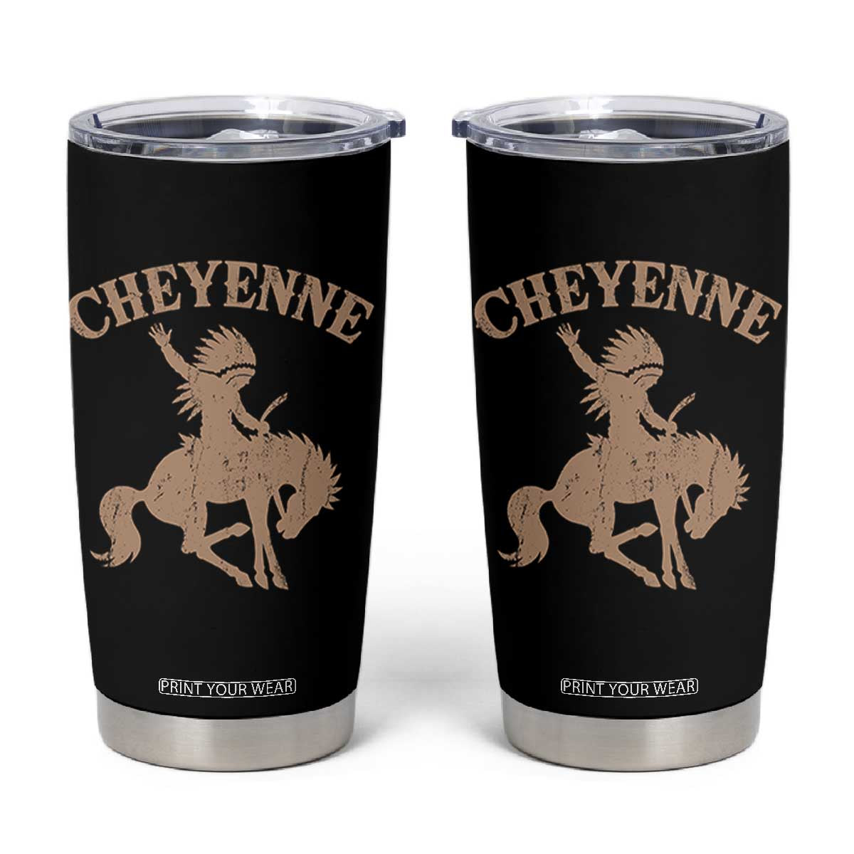 Cheyenne State Native American Cowboy Rodeo Tumbler Cup TS11 Black Print Your Wear