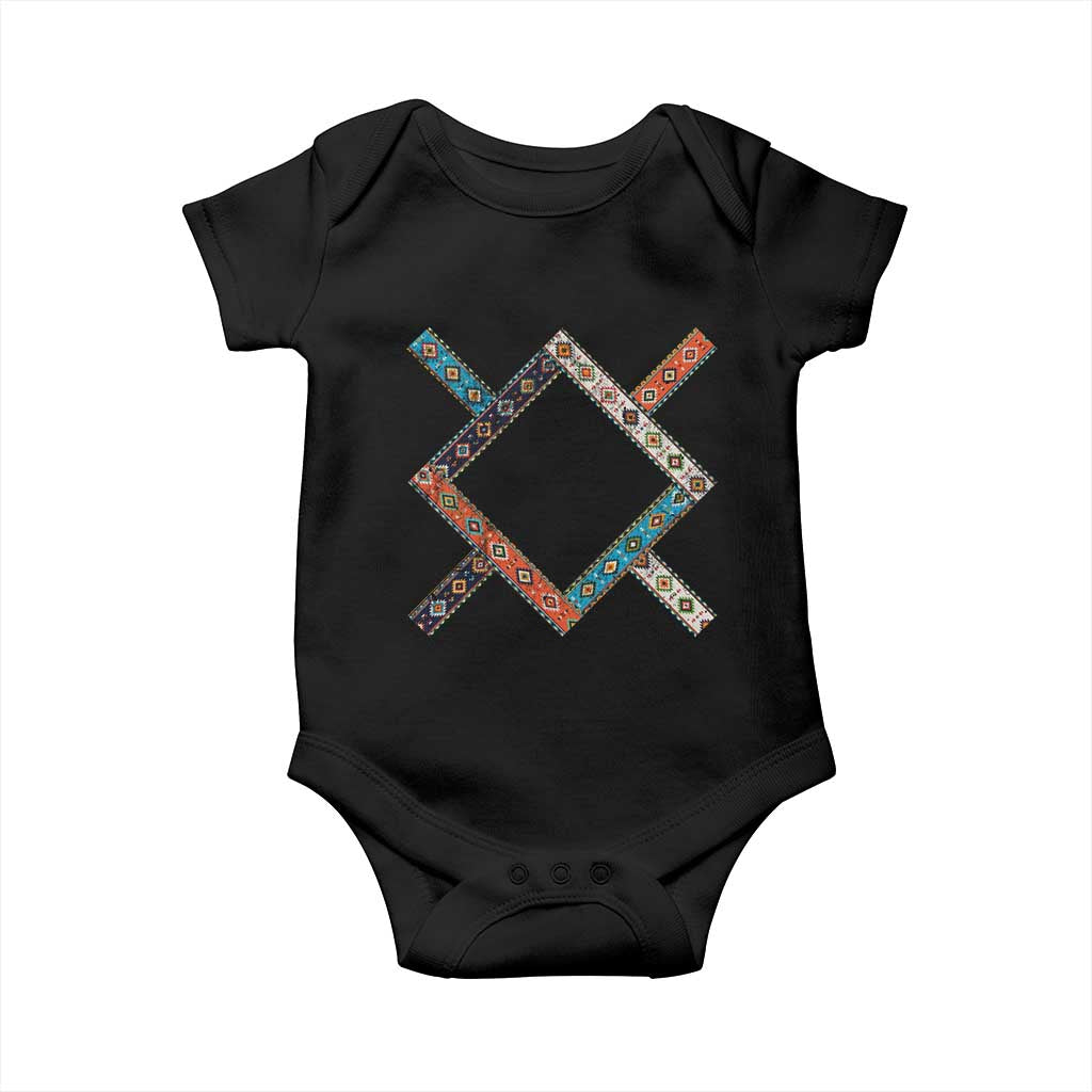 Northern Cheyenne Tribe Flag Montana Tribal Pattern Baby Onesie TS11 Black Print Your Wear