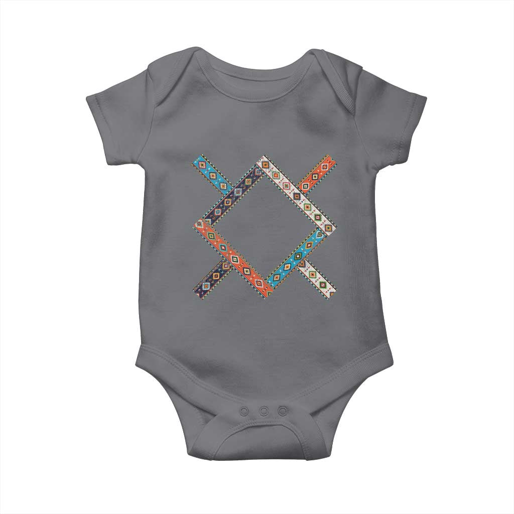 Northern Cheyenne Tribe Flag Montana Tribal Pattern Baby Onesie TS11 Charcoal Print Your Wear