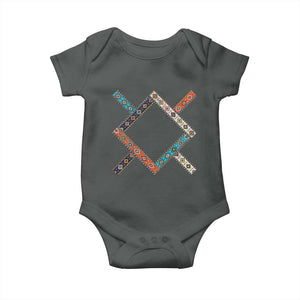 Northern Cheyenne Tribe Flag Montana Tribal Pattern Baby Onesie TS11 Dark Heather Print Your Wear