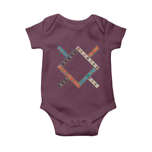 Northern Cheyenne Tribe Flag Montana Tribal Pattern Baby Onesie TS11 Maroon Print Your Wear