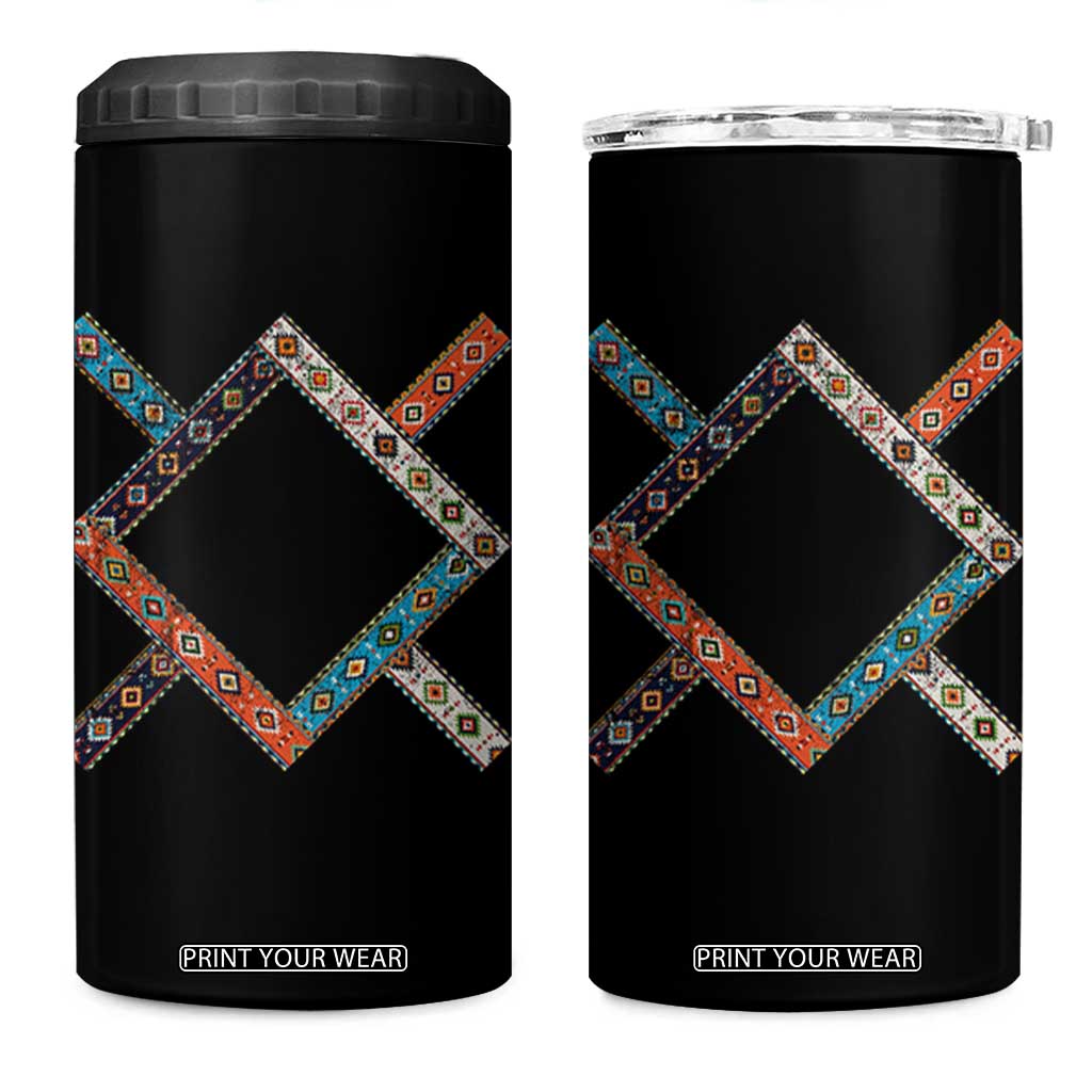 Northern Cheyenne Tribe Flag Montana Tribal Pattern 4 in 1 Can Cooler Tumbler TS11 One Size: 16 oz Black Print Your Wear