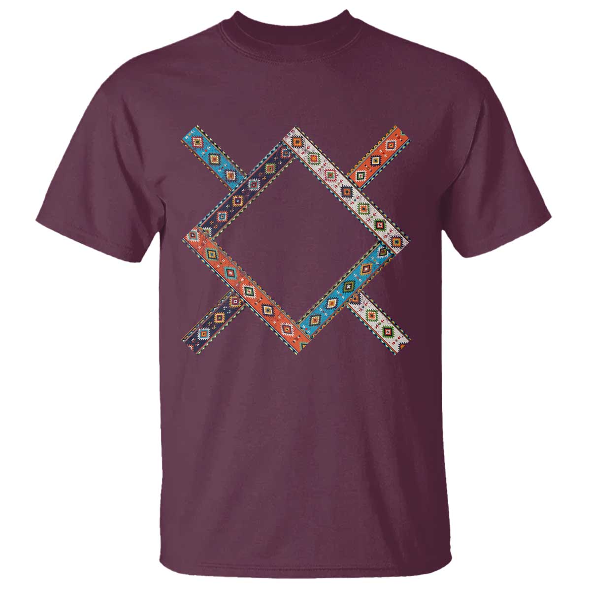 Northern Cheyenne Tribe Flag Montana Tribal Pattern T Shirt TS11 Maroon Print Your Wear