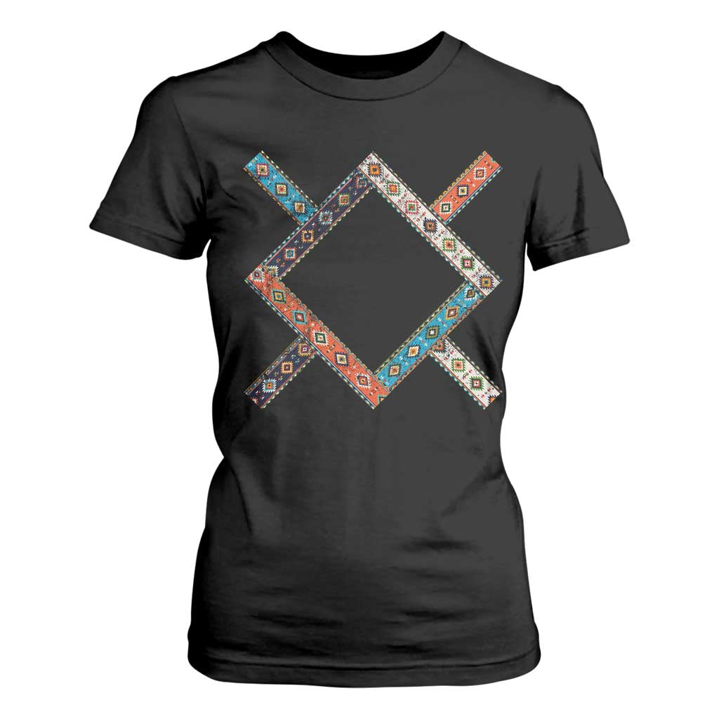 Northern Cheyenne Tribe Flag Montana Tribal Pattern T Shirt For Women TS11 Black Print Your Wear