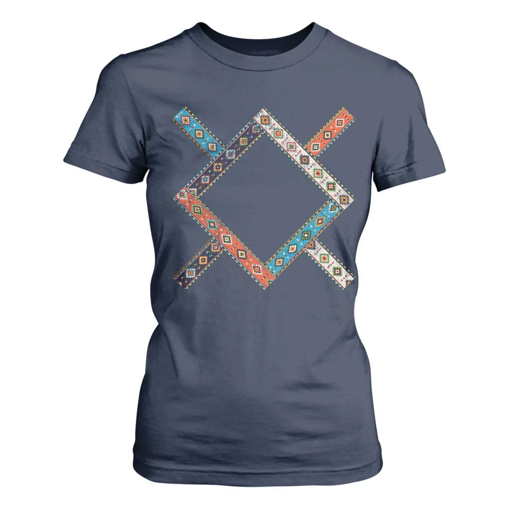 Northern Cheyenne Tribe Flag Montana Tribal Pattern T Shirt For Women TS11 Navy Print Your Wear