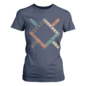 Northern Cheyenne Tribe Flag Montana Tribal Pattern T Shirt For Women TS11 Navy Print Your Wear